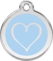 Red Dingo Enamel Tribal Heart Tag - Light Blue - Lifetime Guarantee - Cat, Dog,