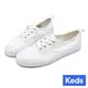 【Keds】CHAMIPON 復古率性帆布綁帶帆布休閒小白鞋-白 (9233W112227)