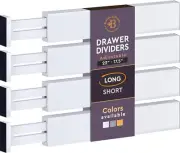 Bambüsi Premium Bamboo Drawer Dividers - Kitchen Adjustable Drawer Organizers -