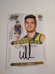 2014 Select AFL Honours Draft Pick Signature DPS10 Ben Lennon (Richmond) Card