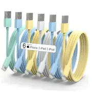 iPhone Charger 6Pack MFi Certified Lightning Cable 3/3/6/6/6/10FT Durable Soft