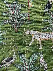 Cotton Kantha Bedspread Blanket With Animal Figures Hand Block Print King Size