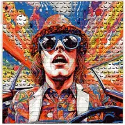 Hunter S Thompson Fear Loathing Blotter Art Perforated Paper Psychedelic 7.5"