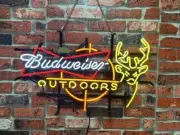 20"x16" Outdoors Deer Beer Neon Sign Light Lamp Show Bar Garage Gift Artwork