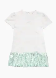 Missoni Kids Logo Print Zig Zag Sequin T-Shirt Dress Size 14 NWT