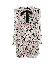 Daisies pattern pleated dress IT40,IT38,IT36 White