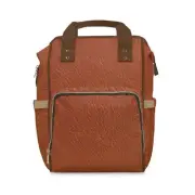 Faux Leather Diaper Bag Chic Spactious Backpack for Modern Moms and Young Women