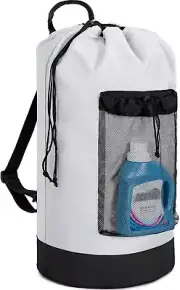 Laundry Bag Backpack with Shoulder Straps and Mesh Pocket Foldable Laundry Hampe