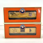 Lionel Lot of (2) Miller Beer Reefers Eagle Lady & Moon O Gauge New 6-17342 43