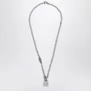 [Balenciaga] Nano Necklace In Silver Brass One size Metal