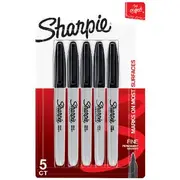 Sharpie Fine Permanent Marker Black 5 Pack