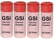 4 Bottles x (30g EACH) Premium Carrom Board Powder GSI - Indian Smoothens Carom