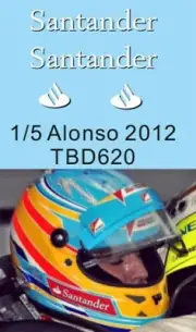1/5 Santander Decals for Helmet Casco 2012 Fernando Alonso TB Decal TBD620