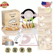 Sourdough Bread Baking Essentials - 10 Inch Oval Proofing Baskets with 8 Tools