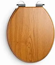 Cambridge Oak Toilet Seat | Wood Oak Effect | Traditional Style | Soft Close Hinges | Universal Size | Bathroom Toilet Seats