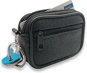 [Fersora] Mini Wallet Men Small Leather Coins with Zip, Keychain, Card Holder - Wallet Wallet Men's Wallet - Small Wallet - Small Purses - Travel Wallet - Porta Moedas Homem, Black, Mini, Modern