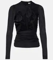 [Christopher Esber] Christopher Esber Hollow Venus cutout mesh top AU 10 black