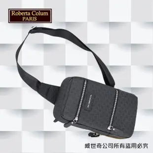 【Roberta Colum】諾貝達百貨專櫃 男仕背包 側背包 胸包(8901黑色)
