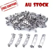 UP 100x Brooch Backs 20mm Safety Bar Pins Crafts Catch Badge Fasteners DIY AU