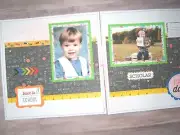 Back to School Scrapbook Layouts, Premade School Pages, School Layouts