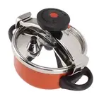 2L 2 Liter Stainless Steel Pressure Cooker Canner Mini Double Bottom Pressure Co