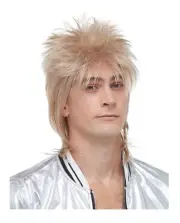 Adult Mixed Blonde British Rockstar Wig Mens Halloween Costume Accessory