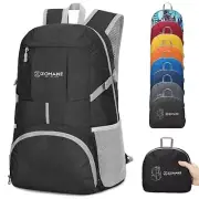Lightweight Packable Backpack 35L - Light Foldable Backpacks Water 35 L Black