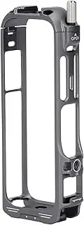 Action Camera Cage Compatible with X4, Aluminum Alloy Protection Frame Magnetic Camera Case with Silicone Lens Cap, 1/4 Inch Thread Dual Cold Shoe Mount