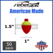 50-PACK - 1" inch Teardrop Orange & Yellow - Fishing BOBBERS Floats tackle