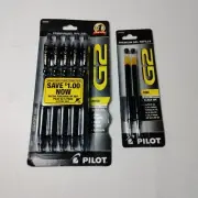 G2 0.7mm Roller Ball Gel Pens Refillable Black Ink 5-Pack Plus 2 Refills