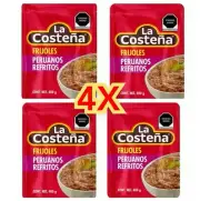 4xPackets of 400g LA COSTENA FRIJOLES PERUANOS REFRITOS/PERUVIAN REFRIED BEANS