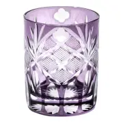 Edo Kiriko Taiboro Old Fashioned Glass Purple 220ml Wood Box Japan New