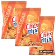 Chex Snack Mix SAVORY CHEDDAR More Cheesy Flavor 8.75 Oz. (60% Less Fat) 3 Bags