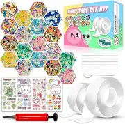 Nano Tape Bubble Kit, Nano Double Sided Adhesive Tape Bubbles, Handmade DIY Nano Stress Balls Kit for Boys and Girls Party Favors and Kids Craft Fidget Toys Set 2PCS (2"&1.2")