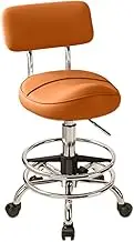 Saddle Stool,360°Movable Swivel Stool,Height-Adjustable Saddle Stool with Backrest,for Office/Beauty Salon/Home,Load100kg(Color 3)