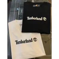 在飛比找Yahoo!奇摩拍賣優惠-Timberland 胸口大Logo字母設計 黑色 白色 男