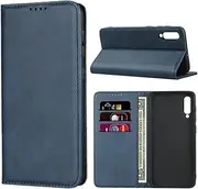 Cavor for Samsung Galaxy A50 Case Cowhide Pattern PU Leather Cases Flip Magnetic Kickstand Book Wallet Cover Phone Case with Card Slots(6.4") -Navy Blue