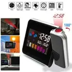 Rotatable 180° Lcd Display Smart Alarm Clock LED Projector Clock Desktop Clocks
