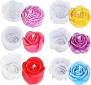 LET'S RESIN Flower Candle Making Molds - 6 PCS Silicone Molds for Soy Wax, Beeswax, and Resin Craft