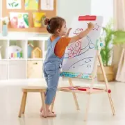 Hape Standing Flip Flat 2 Sided Kids Artwork Easel Chalkboard and Whiteboard
