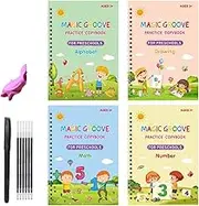 Grooved Handwriting Practice for Kids - Tracing Book for Kids, Magic Copybook for Writing Practice, Fluted Educational Writing Practice Book, Traceable Letters and Numbers, Learning Tool for