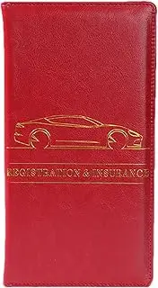 [Generic] Car License & Insurance Holder, License Holder Wallet,Driver Document PU Case | Car Interior Accessories Document Holder, Red, Se référer au descriptif, Refer to description
