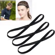 [3 Pack] Anti-Slip Thin Elastic Black Sports Headbands Yoga Head Band Swe