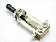 3 way Toggle Switch - Nickle Long Frame - for Les Paul® - Black Switch Tip