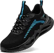 [SDEQA] Men Women Safety Shoes Lightweight Comfortable Steel Toe Cap Trainers Shock-Absorbing Work Sneakers for Industrial Protective