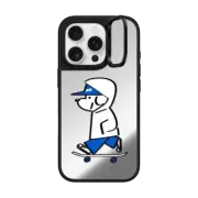 iPhone 16 Pro Mirror Ring Stand Case MagSafe Compatible Skater JOHN -Hello my friend 04