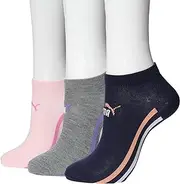 [PUMA] 3563715 3563715-235-2 Men's Sneaker Length Socks, Set of 3 Pairs, multicolor, 23.0-25.0 cm
