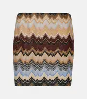 [Missoni] Missoni Zig Zag metallic knit miniskirt AU 12 multicoloured