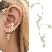 [CARITATE] 2PCS Butterfly Ear Cuff for Women, Tassel Zircon Earrings Butterfly Ear Cuffs No Piercing Dangle, Butterfly Clip on Earrings, Tassel Style Zircon Earrings, Fairy Ear Clip Jewelry Gifts for Women