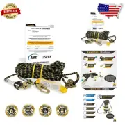 100FT ANSI OSHA Vertical Lifeline with Shock Absorber & Snap Hook - Safety Gear